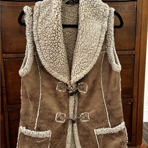 Women's Brown Shearling Vest